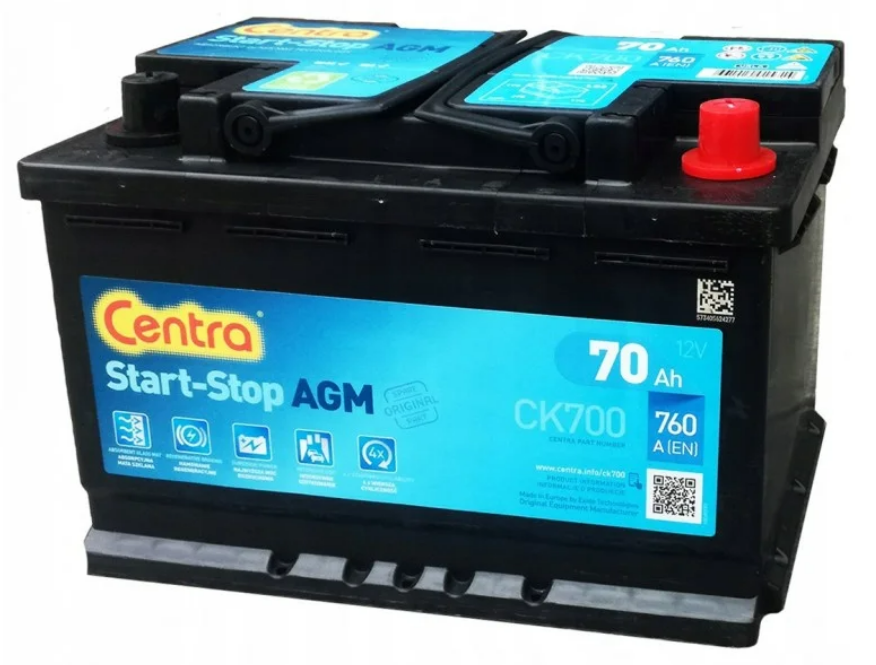 Centra Start-Stop AGM CK700 (70 A/h), 760A R+