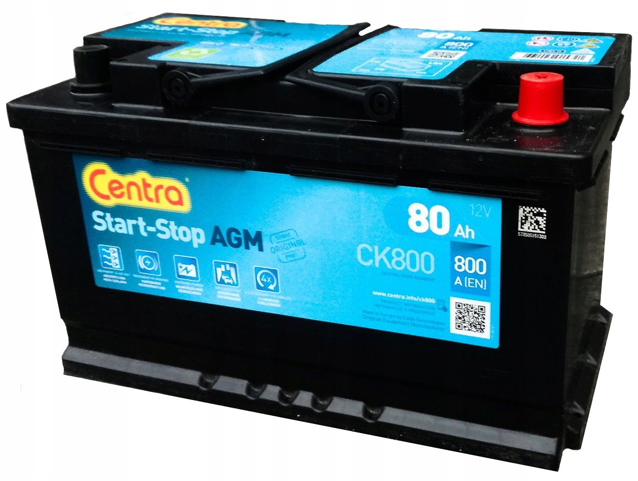Centra Start-Stop AGM CK800 (80 A/h), 800A R+