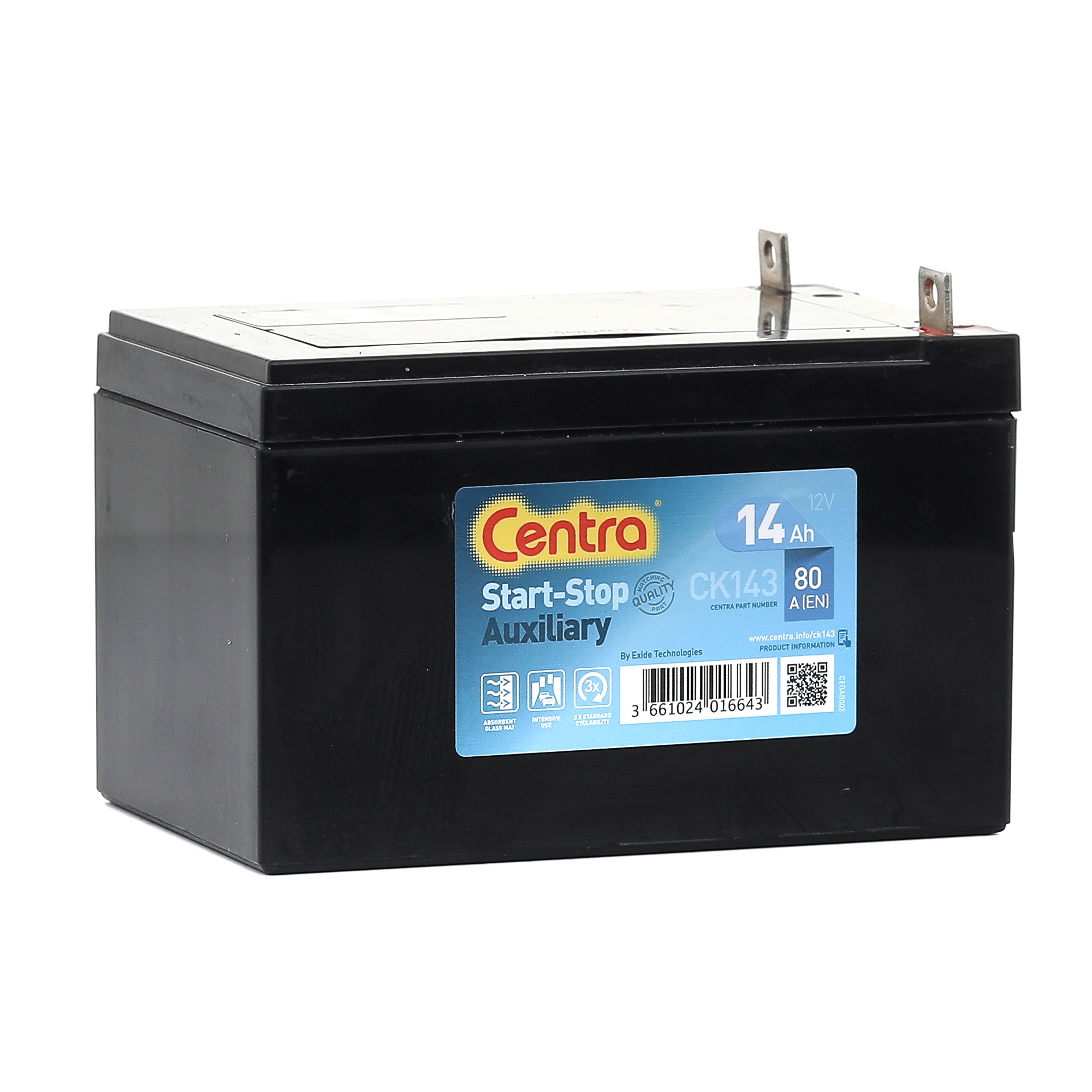 Centra Start-Stop Auxiliary CK143 (14 A/h) 80A L+