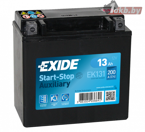 Exide Start-Stop Auxiliary EK131 (13 A/H), 200A L+