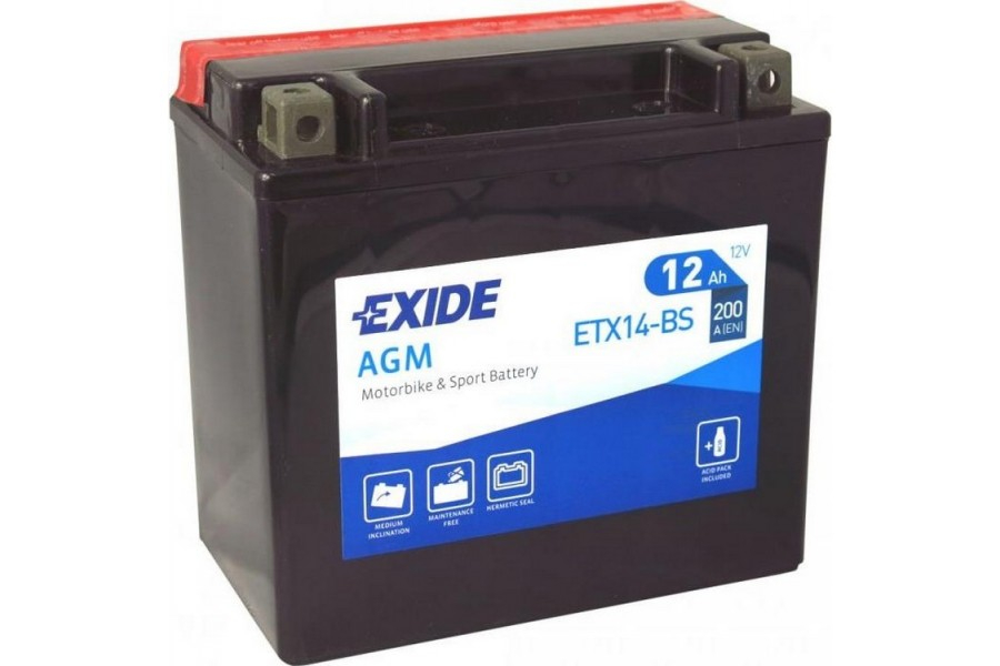 EXIDE ETX14-BS (12 A/H), 200A L+