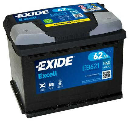 Exide Excell EB621 (62 A/h), 540A L+