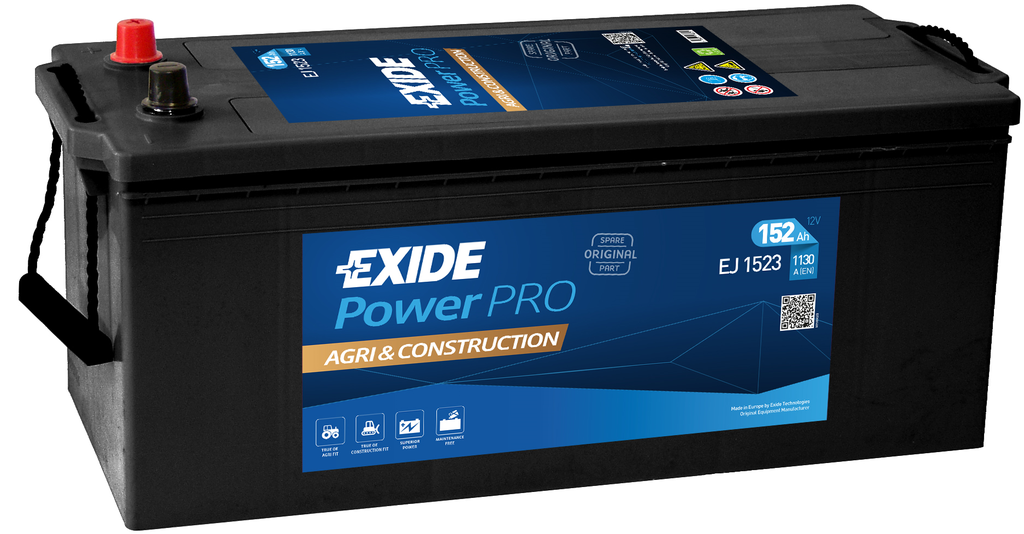 Exide PowerPro Agri & Construction EJ1523 (152 A/h) 1130A R+
