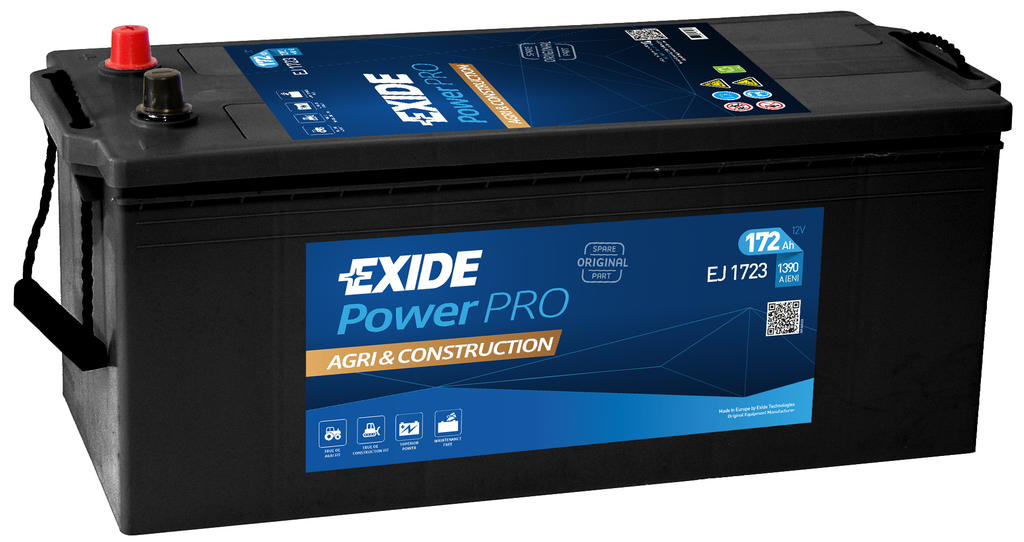 Exide PowerPro Agri & Construction EJ1723 (172 A/h) 1390A R+