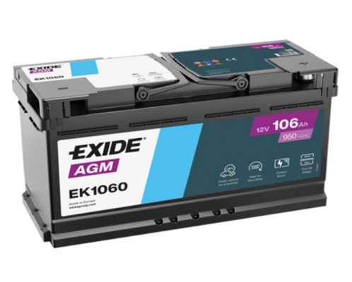 Exide Start-Stop AGM EK1060 (106 A/h), 950A R+