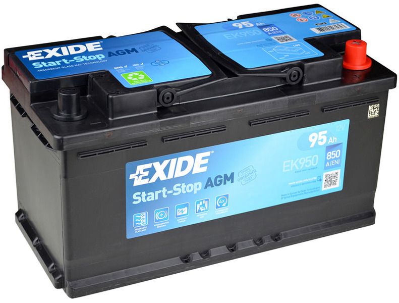 Exide Start-Stop AGM EK950 (95 A/h), 850A R+