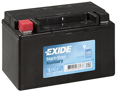 Exide Start-Stop Auxiliary EK091 (9 A/h), 120A L+