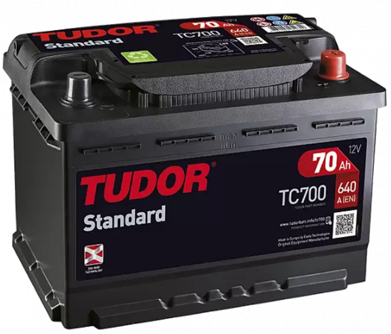 Tudor Standart TC700 (70 А/ч), 640A R+