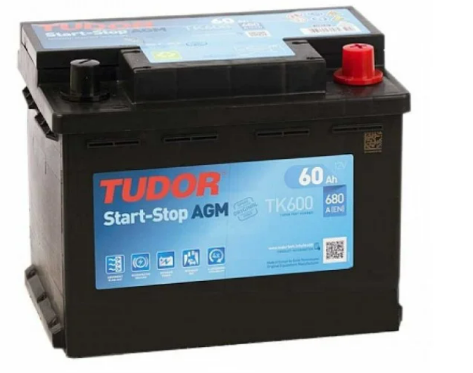 Tudor Start-Stop AGM TK600 (60 A/h), 680A R+