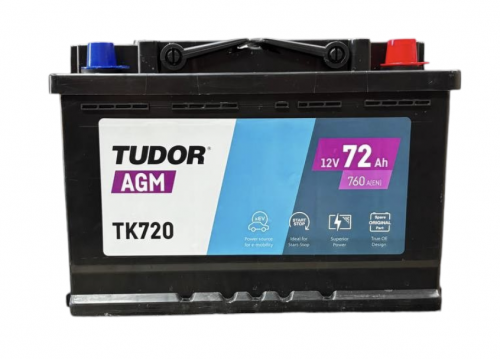 Tudor Start-Stop AGM TK720 (72 A/h), 760A R+
