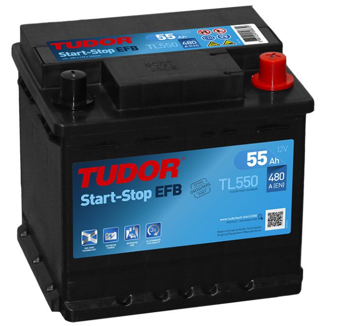 Tudor Start-Stop EFB TL550 (55 A/h), 480A R+