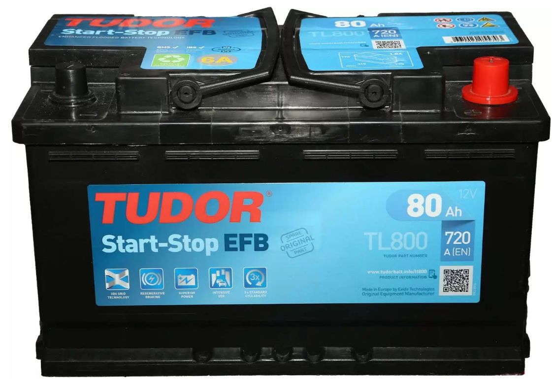 Tudor Start-Stop EFB TL800 (80 A/h), 720A R+