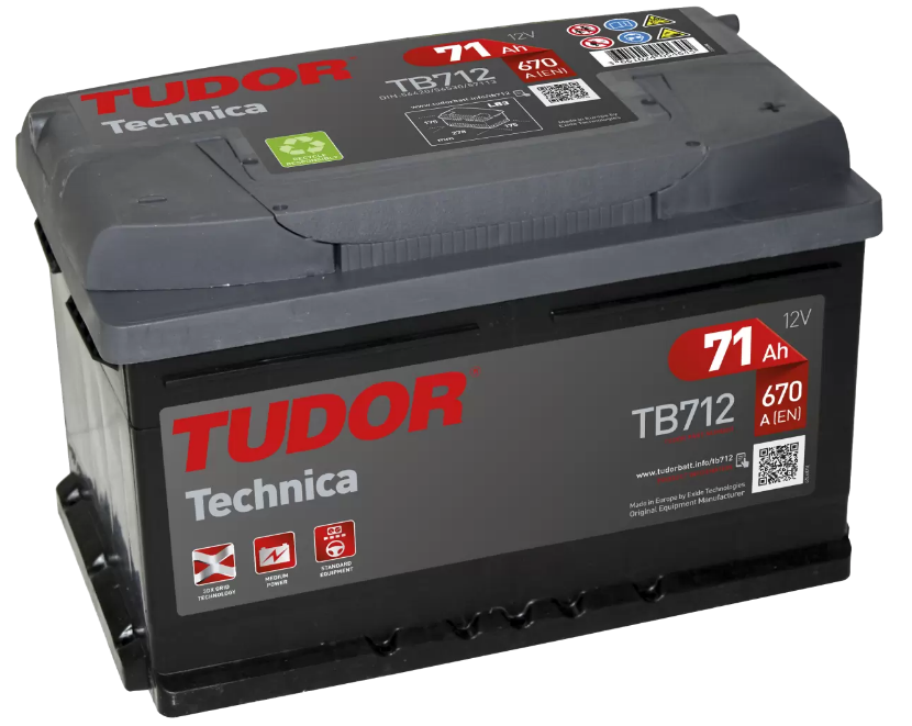 Tudor Technica TB712 (71 А/ч), 670A R+